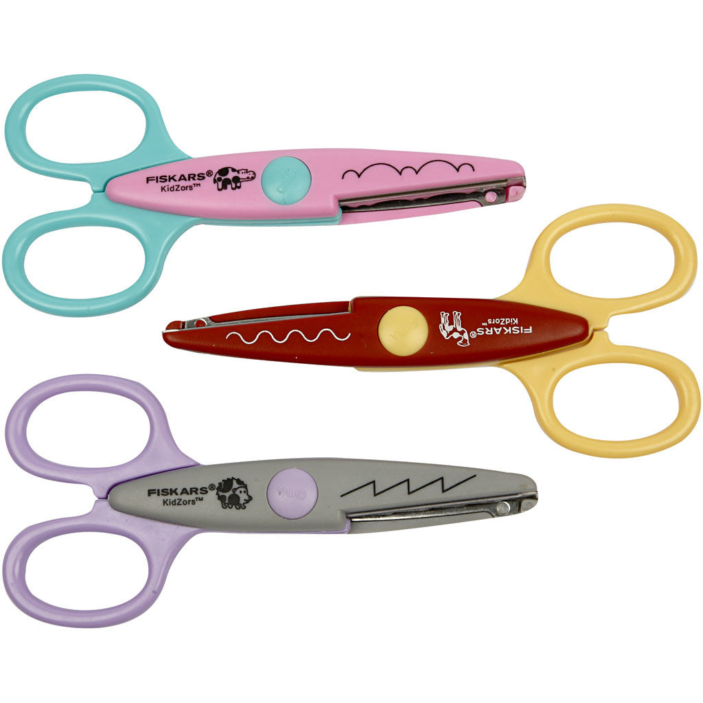 Fiskars Kidzors Konturenscheren - Sortiment, Flußpferd, Kamel, Igel, 3 Stk/ 1 Pck [HOB-8233]