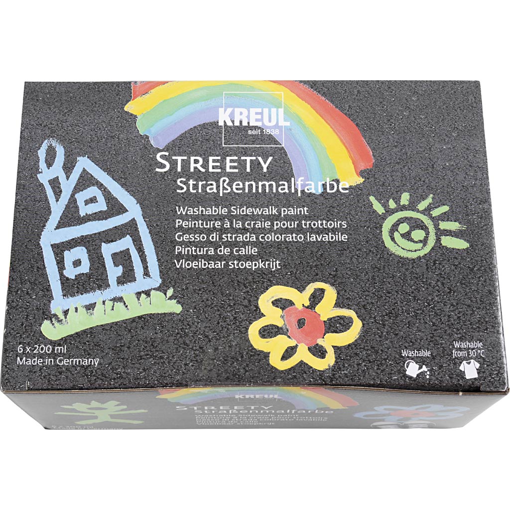 Straßenmalkreide-Farbe, 6x200 ml/ 1 Pck [HOB-900595]