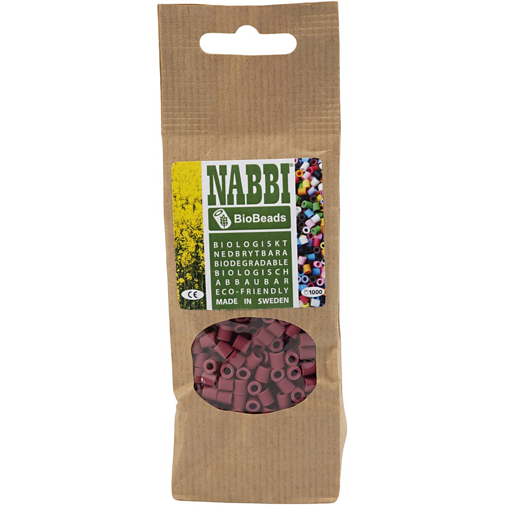 NABBI BioBeads, Größe 5x5 mm, Lochgröße 2,5 mm, medium, Burgundy, 1000 Stk/ 1 Pck [HOB-9067640]