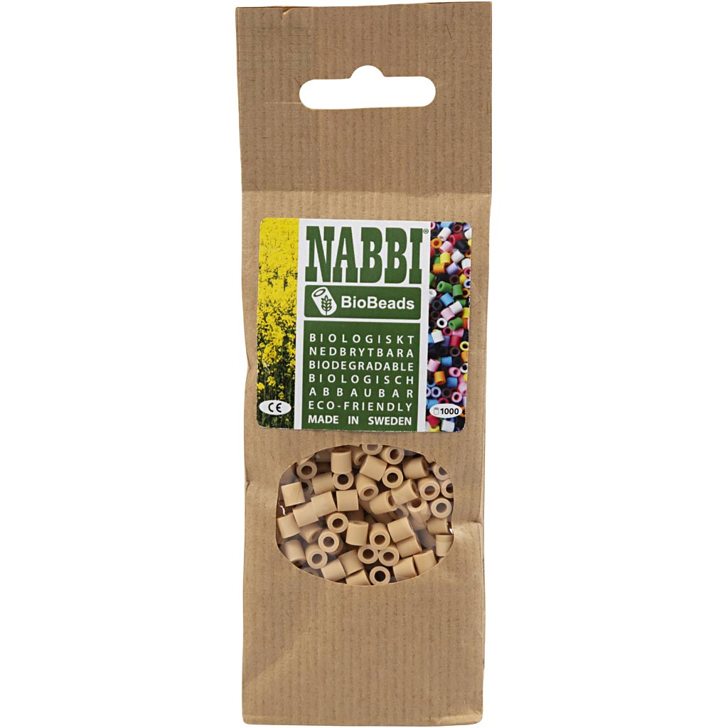 NABBI BioBeads, Größe 5x5 mm, Lochgröße 2.5 mm, medium, Creme, 1000 Stk/ 1 Pck [HOB-9067643]