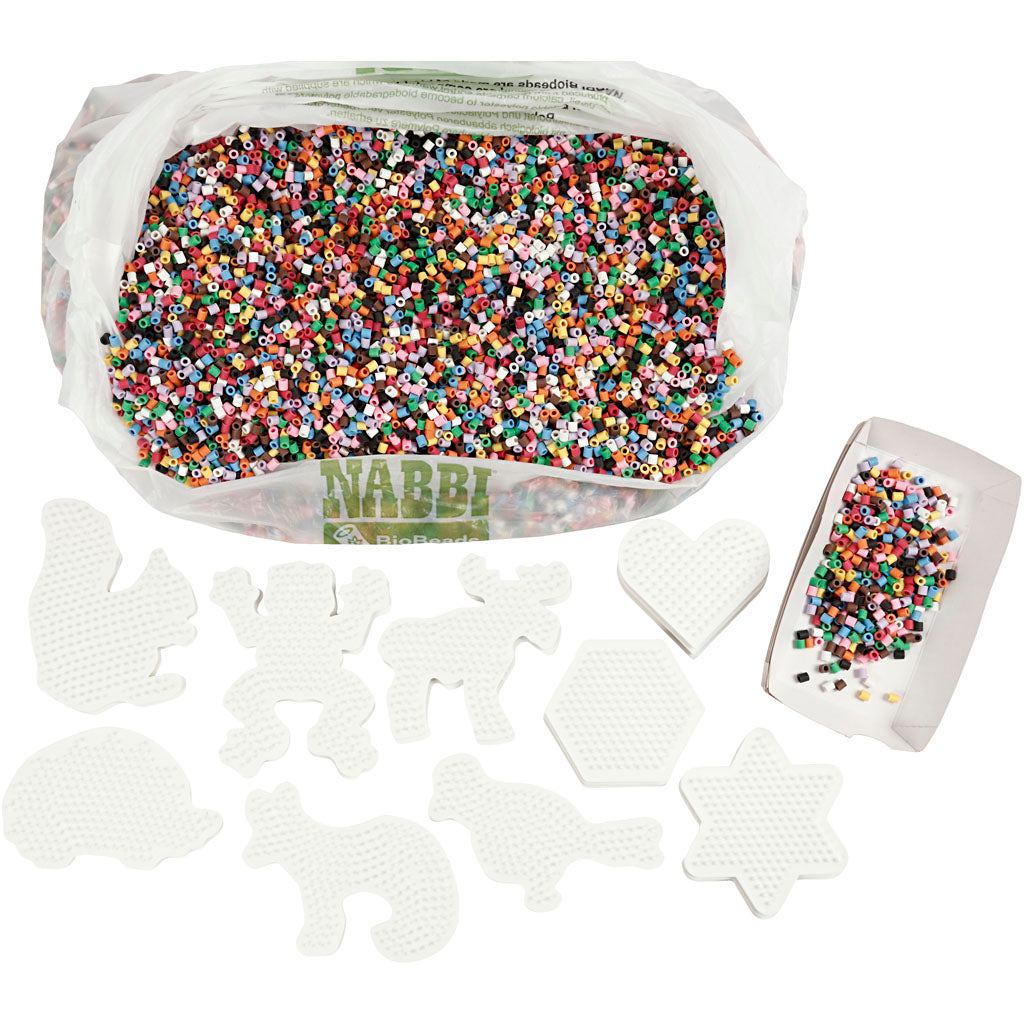 NABBI BioBeads Schulset, Größe 5x5 mm, medium, Standard-Farben, 1 Set [HOB-906770]
