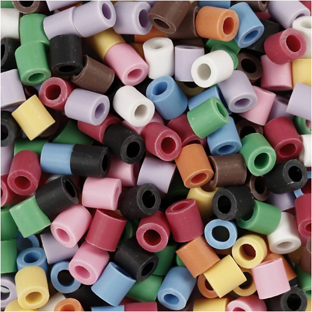 NABBI BioBeads, Größe 5x5 mm, Lochgröße 2.5 mm, medium, Sortierte Farben, 1000 Stk/ 1 Pck [HOB-9067710]