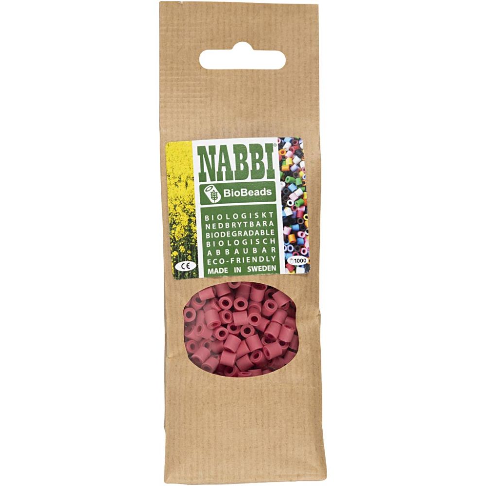 NABBI BioBeads, Größe 5x5 mm, Lochgröße 2.5 mm, medium, Rot, 1000 Stk/ 1 Pck [HOB-9067770]