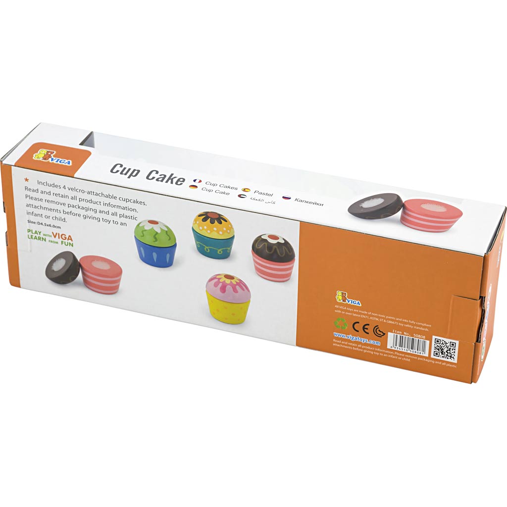 VIGA Cupcakes, Größe 4x5,5 cm, 4 Teile/ 1 Pck [HOB-907721]