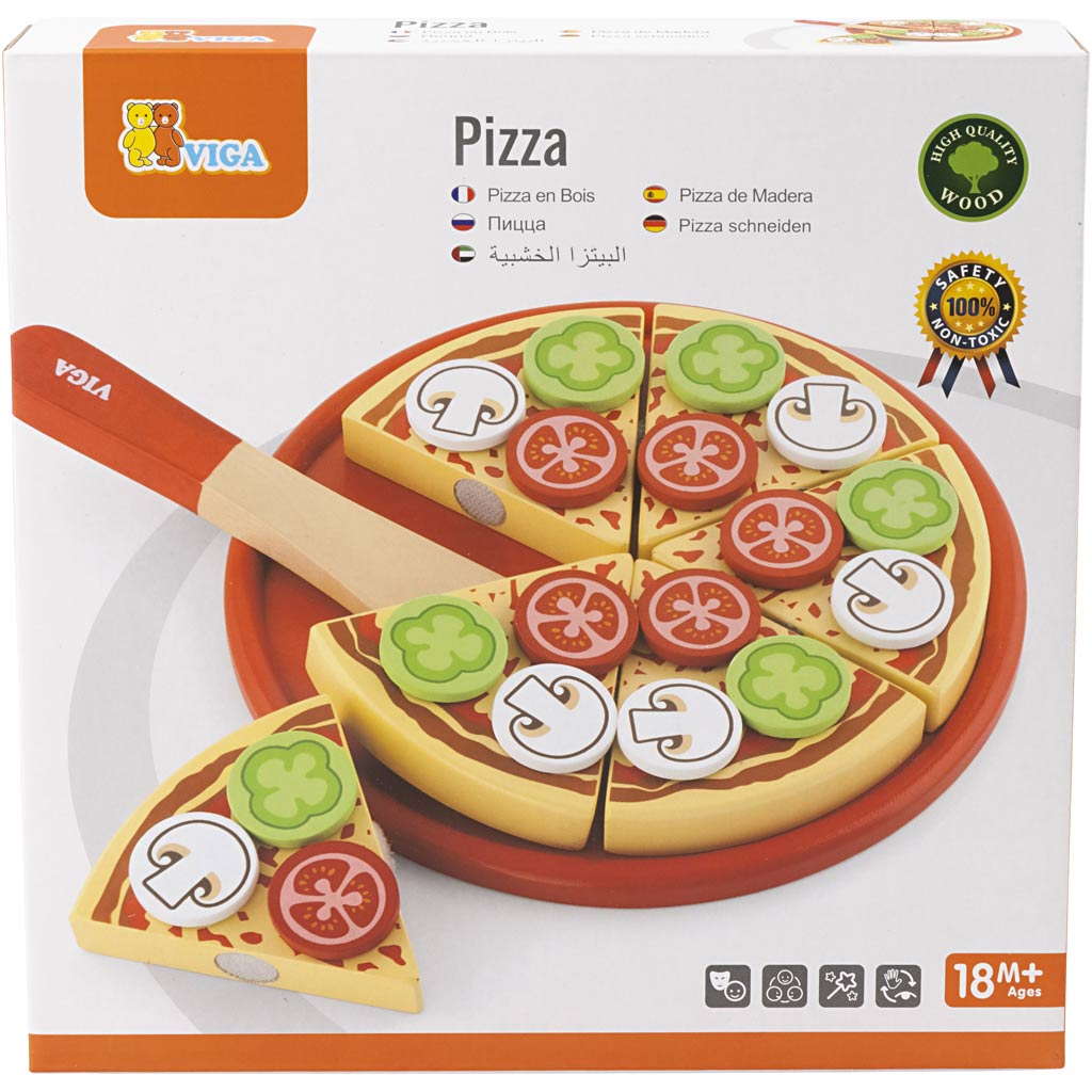 VIGA Spielholzpizza, Größe 23x3,5 cm, 1 Stk [HOB-907795]
