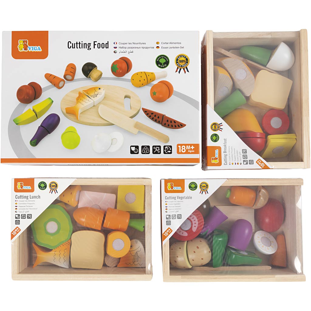 VIGA zerlegbares Lebensmittel-Spielset aus Holz, 45 Teile/ 1 Set [HOB-907813]