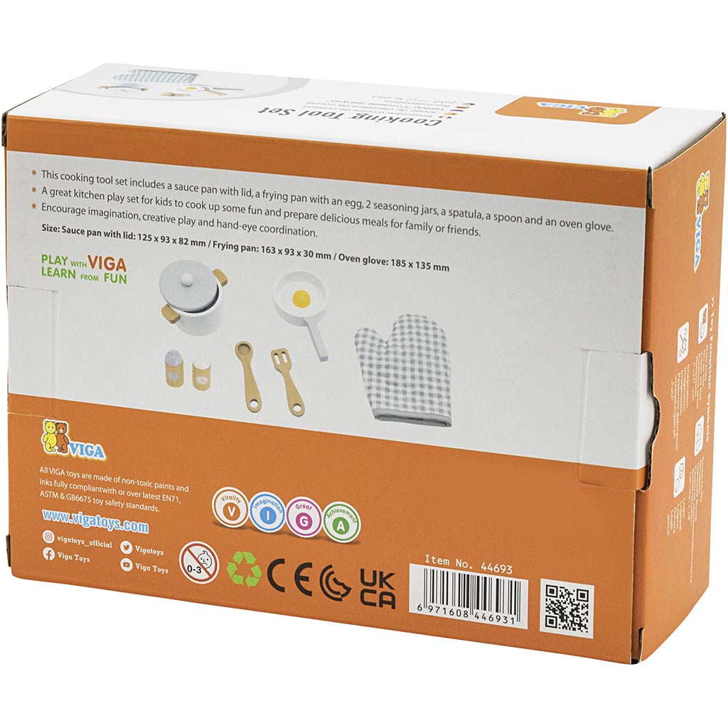 VIGA Pfannenset aus Holz, Farbe kann variieren , 6 Teile/ 1 Pck [HOB-908099]