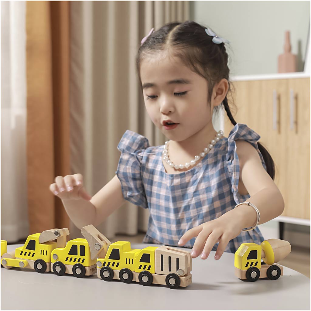 VIGA Mini-Autos, Bagger und Baufahrzeuge, Größe 7-9 cm, 6 Teile/ 1 Set [HOB-908496]