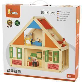 VIGA Puppenhaus aus Holz, Größe 43x40x27 cm, 1 Stk [HOB-908523]
