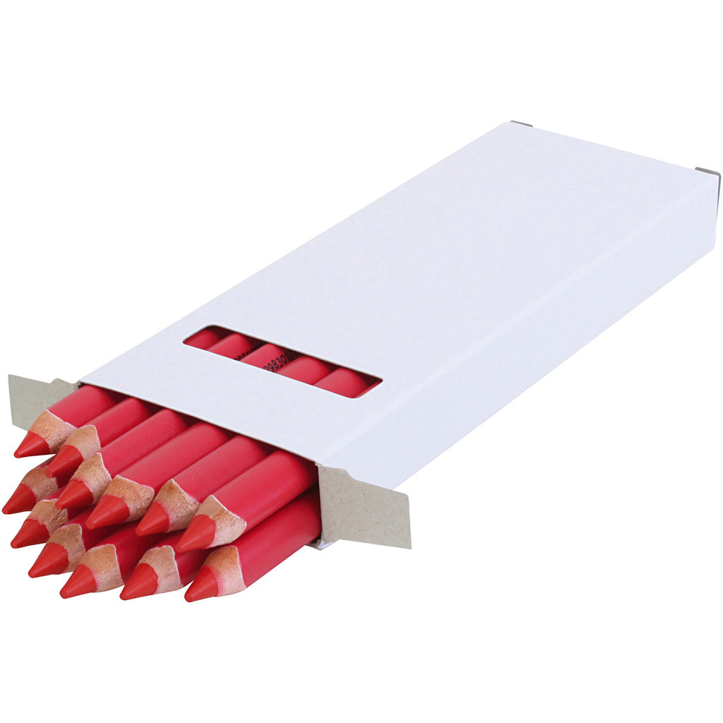 edu3 Jumbo-Buntstifte, Dicke 10 mm, Mine 6,25 mm, Dunkelrot, 12 Stk/ 1 Pck [HOB-408034]