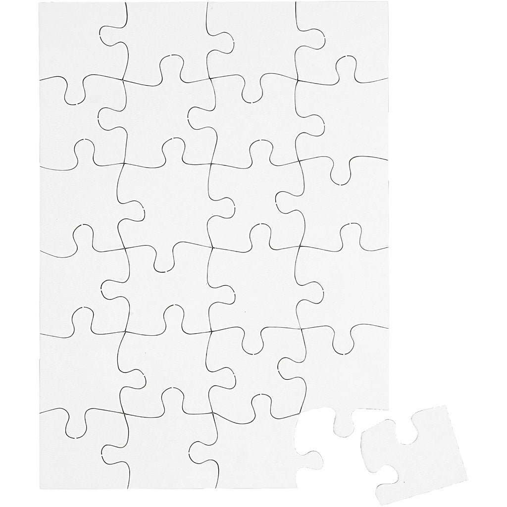 Jigsaw Puzzle, size 15x21 cm, white, 24 puzzle pieces, 16 pc