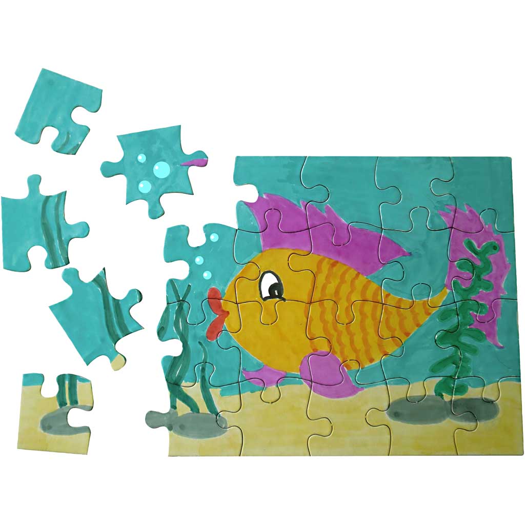 Blanco-Puzzle, Größe 15x21 cm, Weiß, 24 Stücke, 16 Stk/ 1 Pck [HOB-95194]