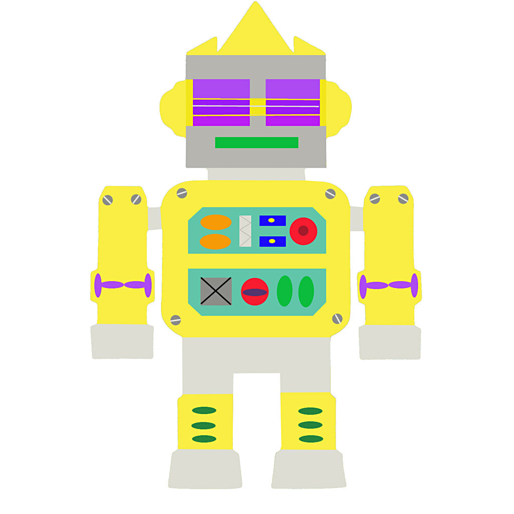 Roboter, H 22,5-24 cm, B 15-16 cm, 230 g, Weiß, 16 Stk/ 1 Pck [HOB-95207]