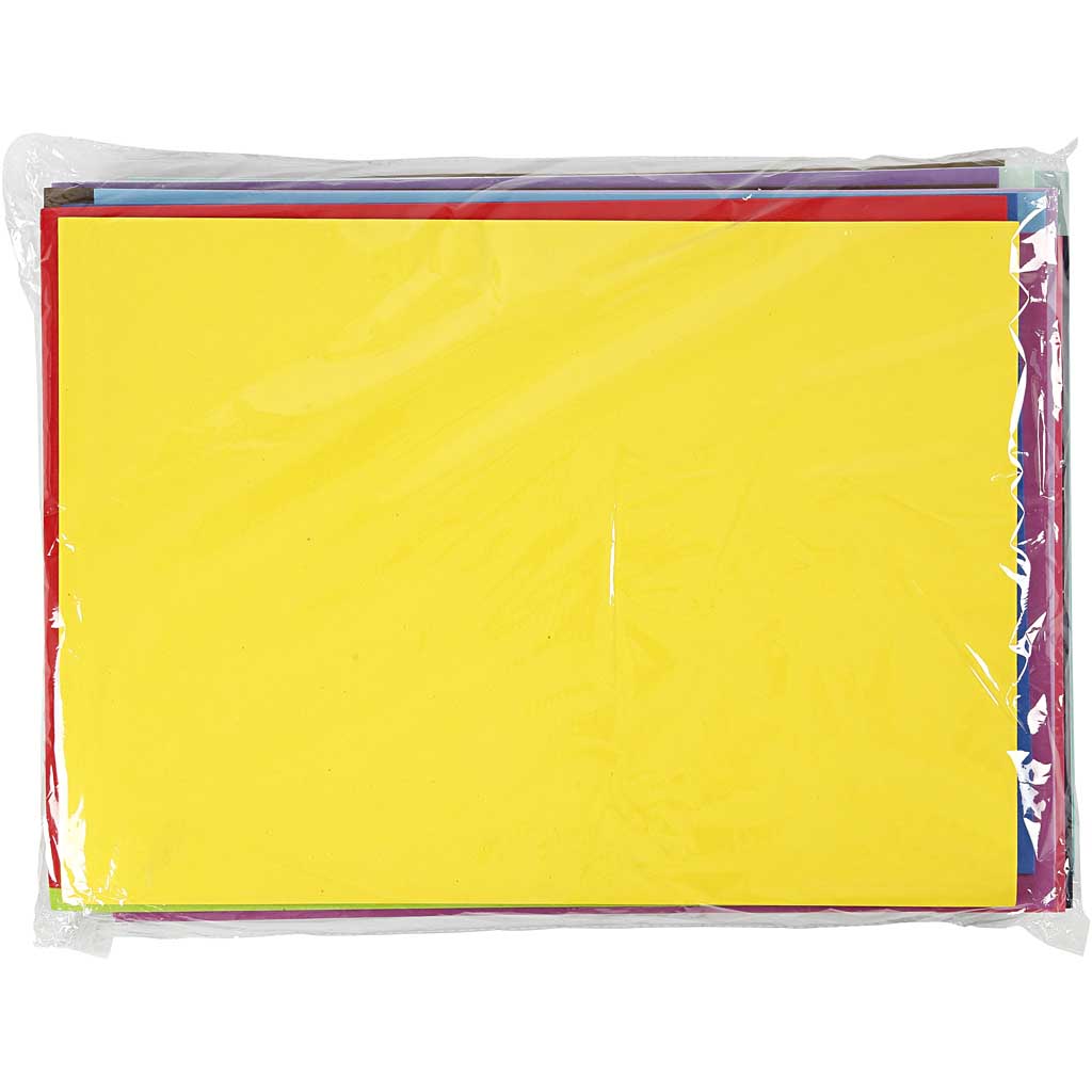 Moosgummi , A3, Blatt 297x420 mm, ca. 2 mm, 20 Bl. sort./ 1 Pck [HOB-95239]