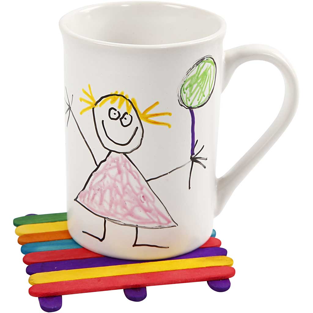 Holzstäbchen & Glitzer Bastelset, Sortierte Farben, 1 Set [HOB-97435]