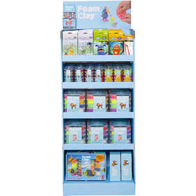 Standdisplay Foam Clay®, H 1560 mm, T 390 mm, B 580 mm, Sortierte Farben, 102 Teile/ 1 Pck [HOB-97531]