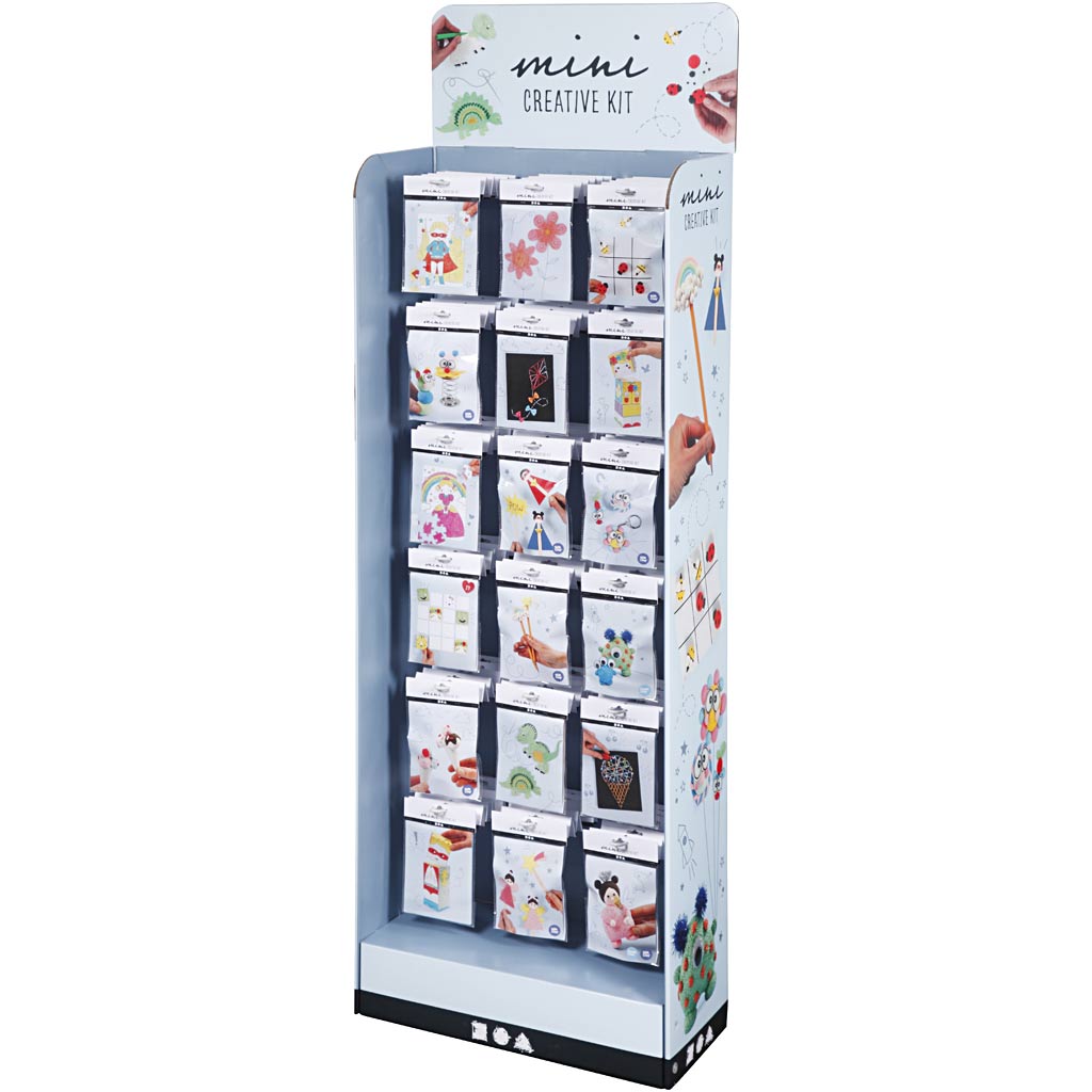 Stand-Display mit Mini Bastelset, H 1500 mm, B 580 mm, Weiß, 108 Set/ 1 Pck [HOB-97720]