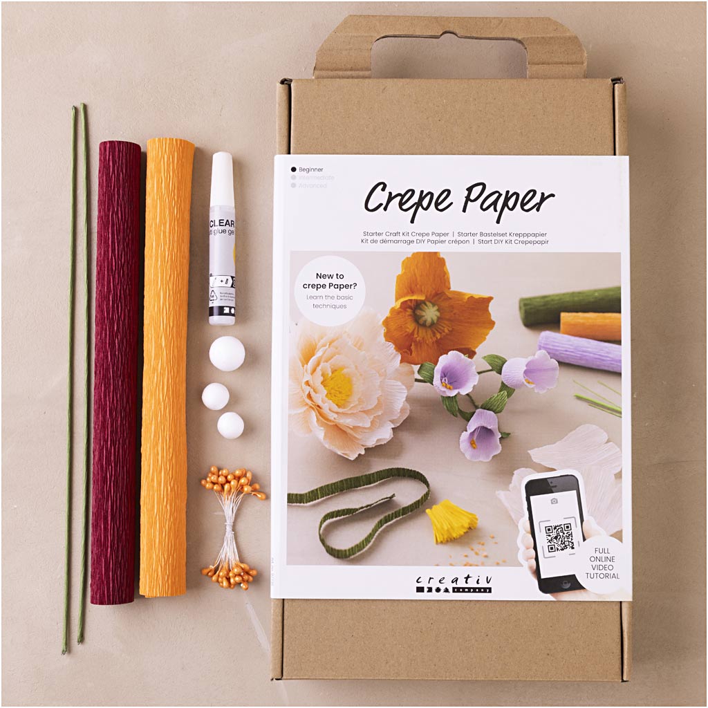 Starter Kreativ Set Krepppapier, Sortierte Farben, 1 Pck [HOB-97738]