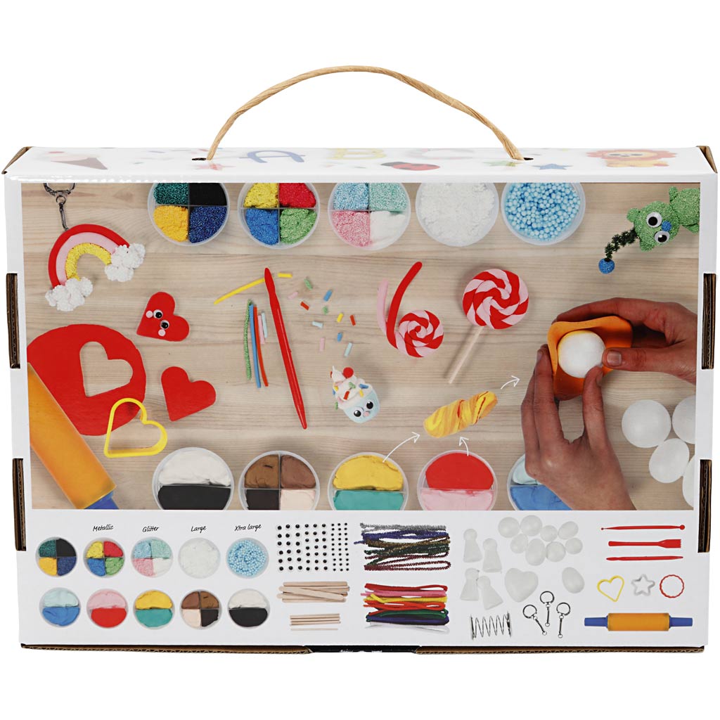 Geschenkbox mit Foam Clay® und Silk Clay®, Modellieren, Sortierte Farben, 1 Set [HOB-98120]