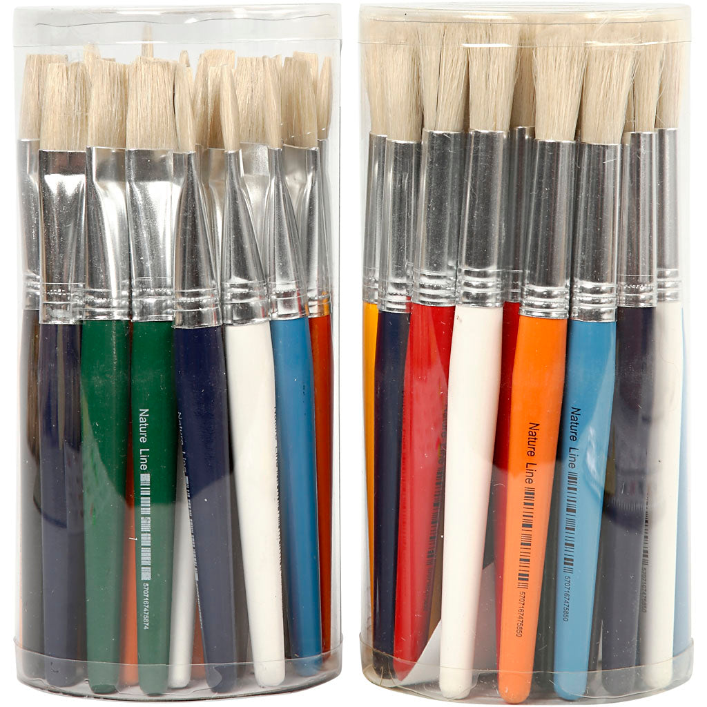 Kinderpinsel, rund,flach, L 19 cm, B 15 mm, 60 Stk/ 1 Pck [HOB-99552]