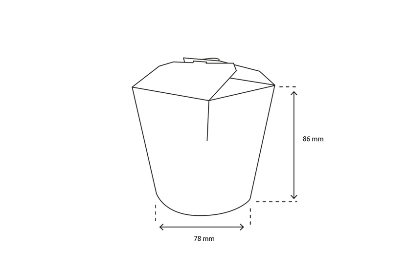 Wok to Go Becher Karton 8x8,6 cm 16oz 400ml weiß (500 Stück) [TK-9987001]