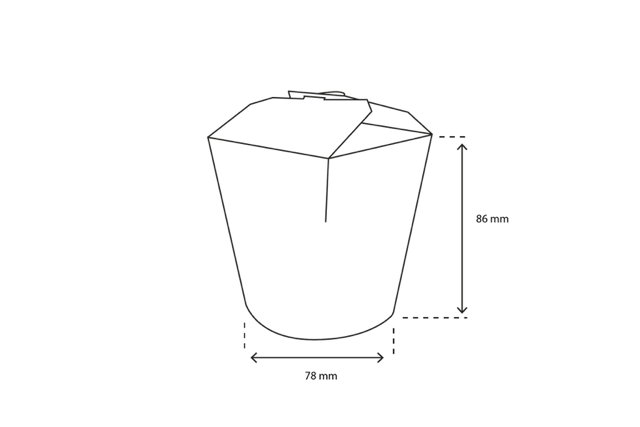 Wok to Go Becher Karton 8x8,6 cm 16oz 400ml weiß (500 Stück) [TK-9987001]