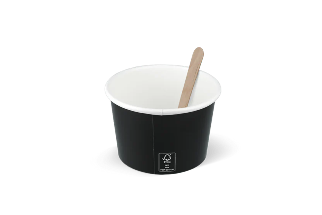 Eiscremebecher Karton 240ml Ø9 cm 8oz FSC®Mix Schwarz (1.000 Stück) [TK-9987423]