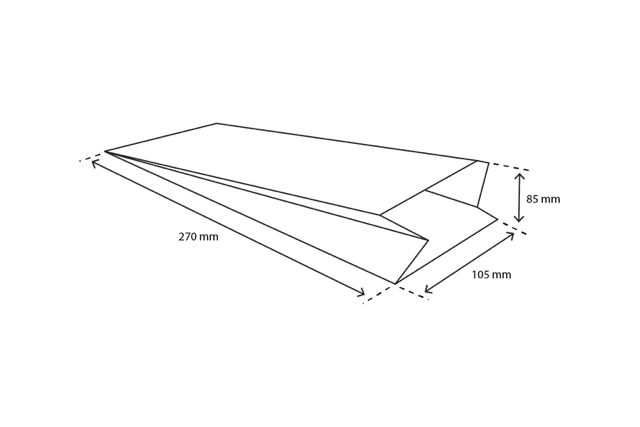 Snack-Tüten gelocht Papier (0.5 Teich) 10,5x8,5x27 cm kraft 50gr (1.600 Stück) [TK-9987484]