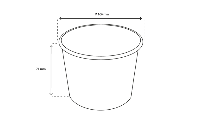 Eiscremebecher Karton 360ml Ø106mm 12oz weiß (1.000 Stück) [TK-9987530]
