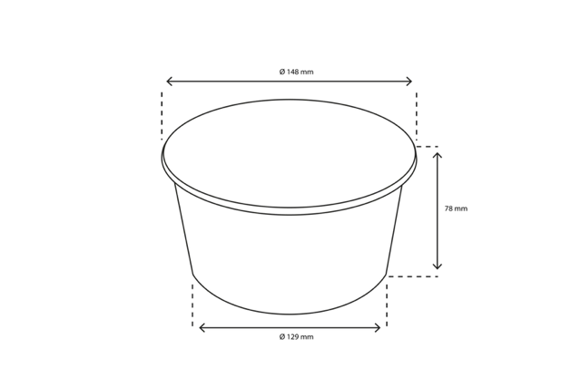 Salad Poke Schale 1000ml 32oz Ø14,8x7,8 cm kraft (300 Stück) [TK-9987589]