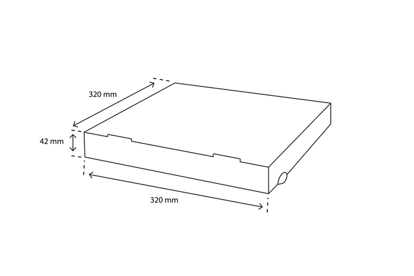 Pizzakartons 32x4,2x32cm Kraftbraun (100 Stück) [TK-9987695]