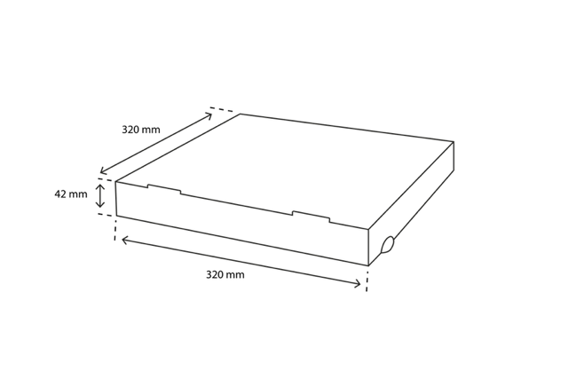 Pizzakartons 32x4,2x32cm Kraftbraun (100 Stück) [TK-9987695]