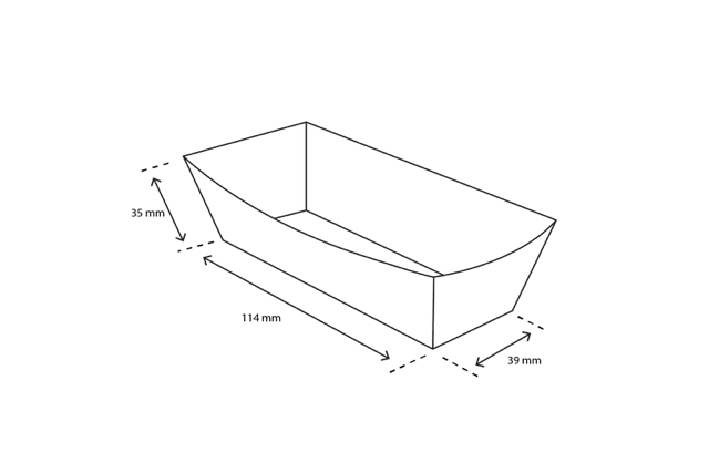 Snackschalen A5 3,9x3,5x11,4 cm kraft/weiß (400 Stück) [TK-9987890]
