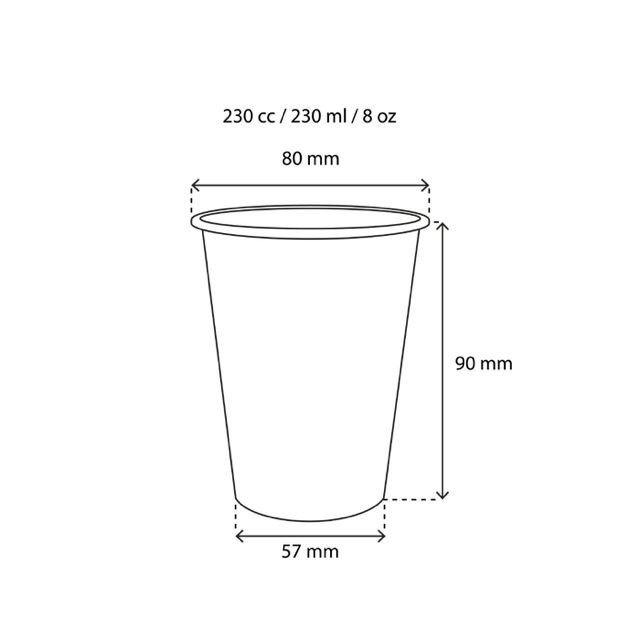 Kaffeetasse Karton 230cc 8oz Ø8 cm gestreift (1.000 Stück) [TK-9987930]