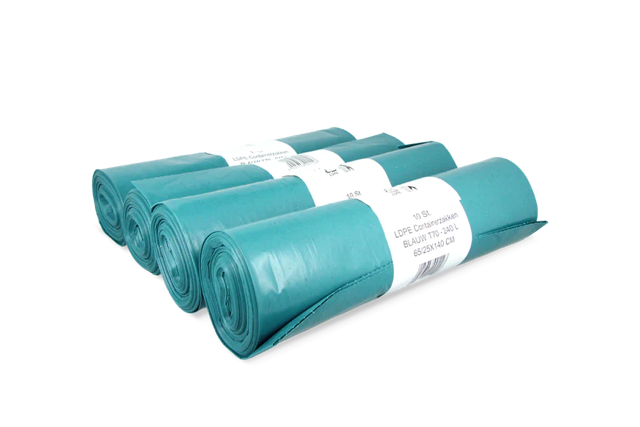 Garbage bags 240 liter 65/25x140cm 10 Rolls with 10 bags blue (100 bags)