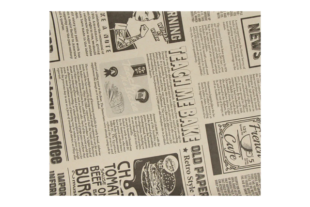 Hamburger Einwickelpapier fettfrei 33x38cm FSC®Mix Zeitung braun (2.000 Stück) [TK-9988204]