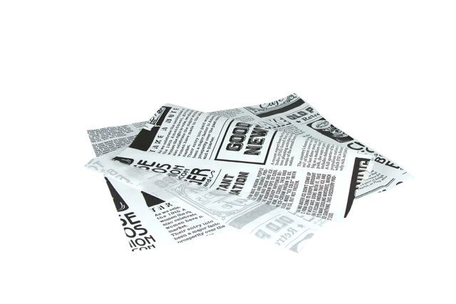 Hamburger Einwickelpapier fettfrei 33x30cm FSC®Mix Zeitung weiß (2.000 Stück) [TK-9988210]