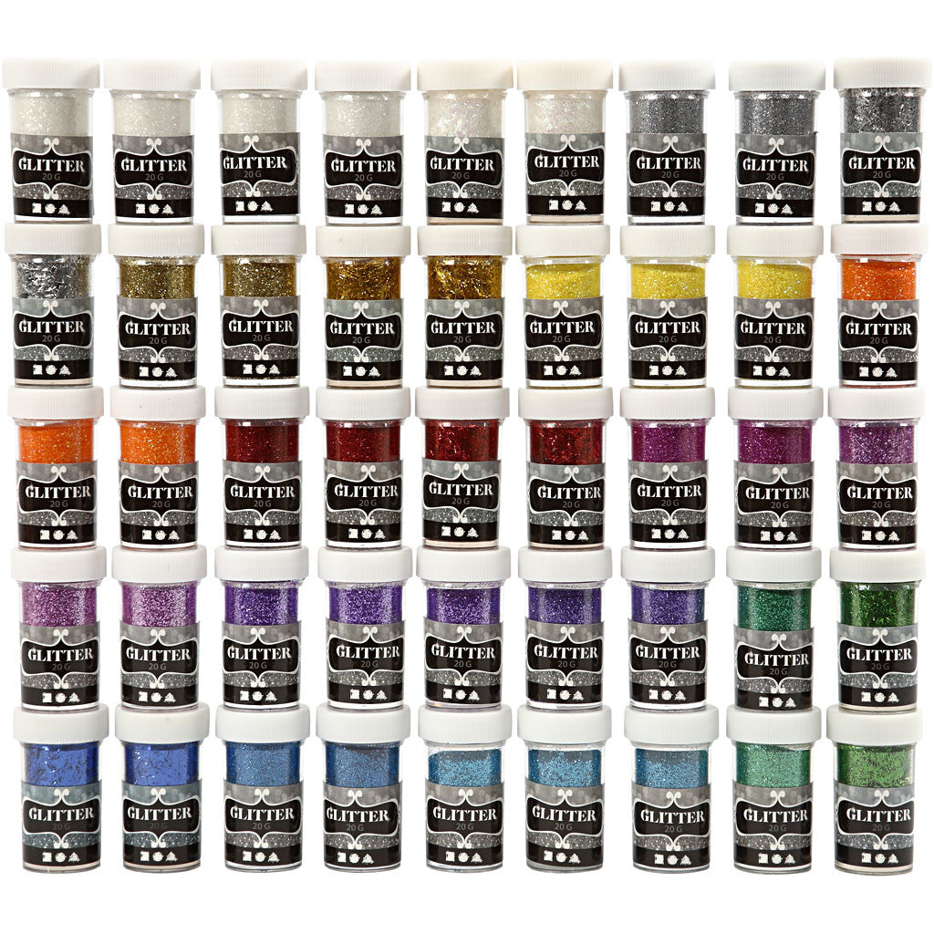 Glitter, assorted colours, 46x20 g