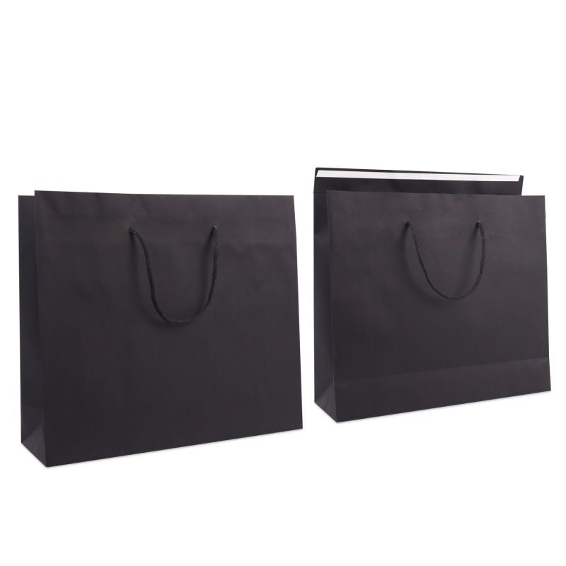 Luxury Carrier Bags with a flap 40+12x35cm Black