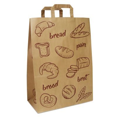 Kraftpapiertaschen FSC® - Brot 32+17x44 cm Braun (250 Stück) [FP-DPL049]