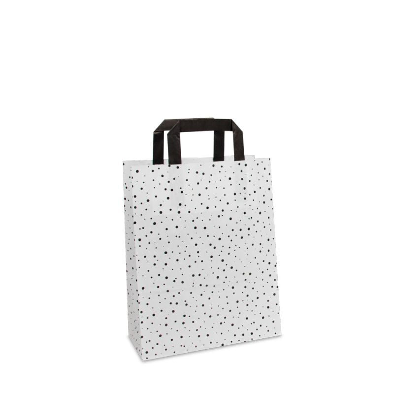 Kraftpapiertaschen - Bubble 22+10x28 cm Weiß (250 Stück) [FP-DPL069]