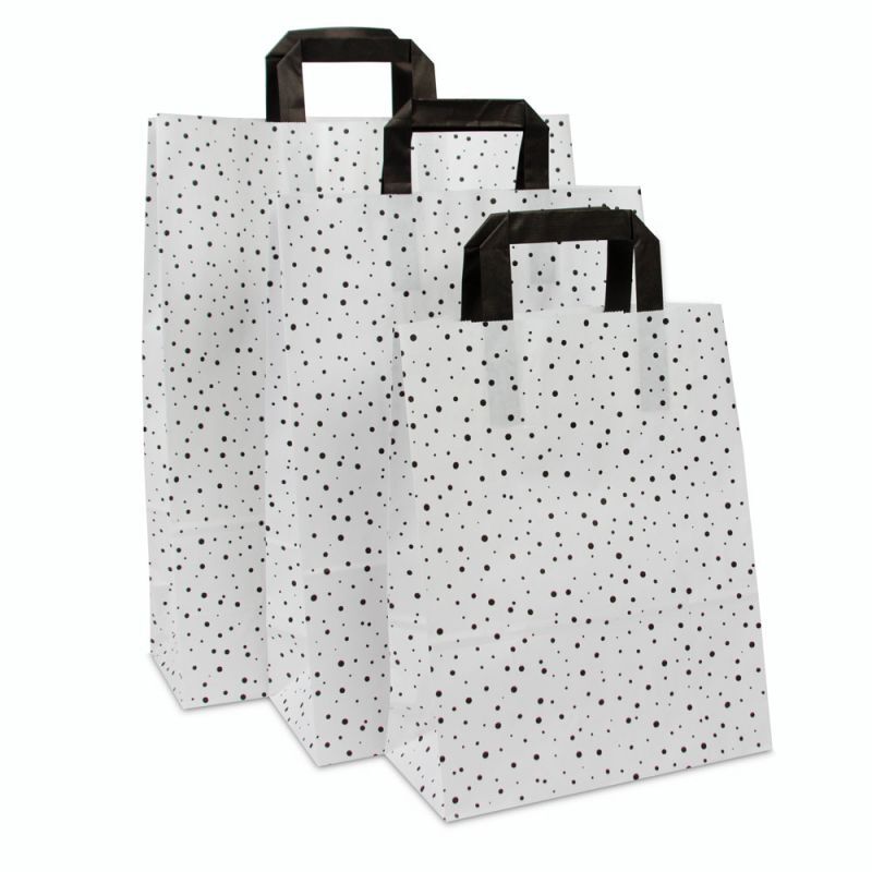 Kraftpapiertaschen - Bubble 32+12x40 cm Weiß (250 Stück) [FP-DPL071]