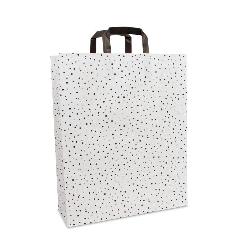 Kraftpapiertaschen - Bubble 32+12x40 cm Weiß (250 Stück) [FP-DPL071]