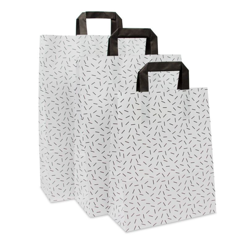 Kraftpapiertaschen - Sprinkle 26+12x35 cm Weiß (250 Stück) [FP-DPL073]