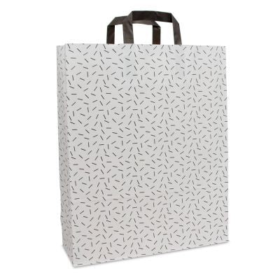 Kraftpapiertaschen - Sprinkle 32+12x40 cm Weiß (250 Stück) [FP-DPL074]