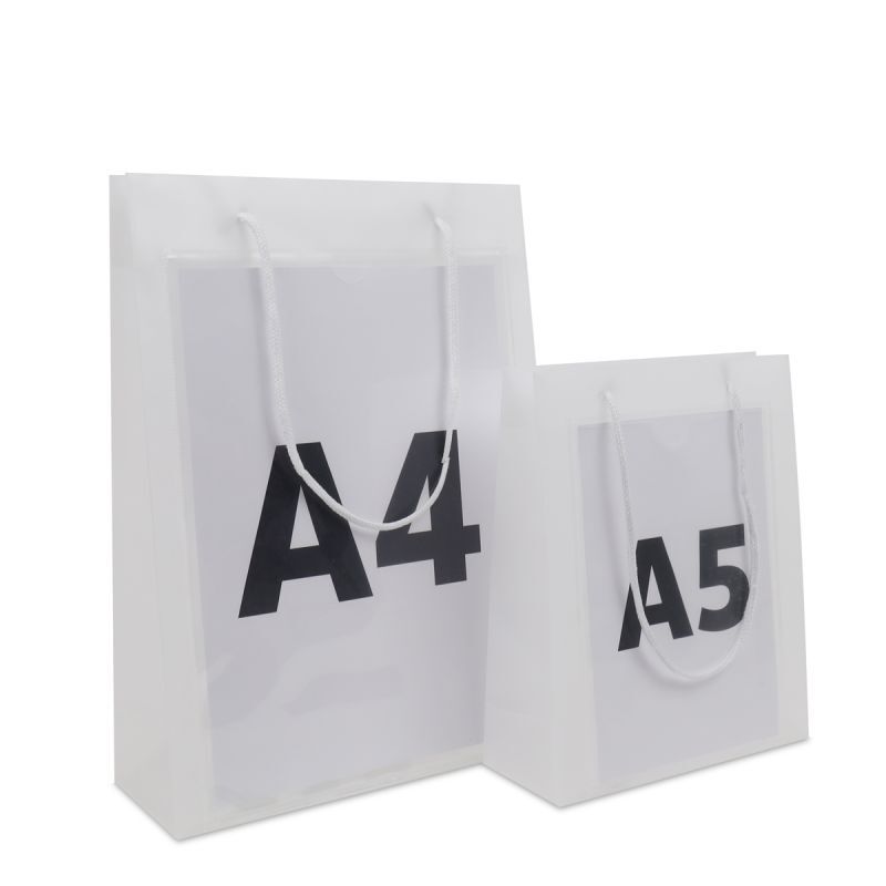 Luxuriöse Kunststoff-Fenstertaschen mit A4-Einschubfenster 26+10x36 cm Halbtransparent (100 Stück) [FP-DQC021]