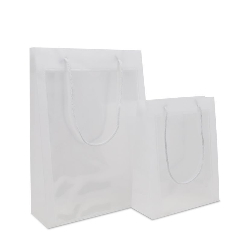 Luxuriöse Kunststoff-Fenstertaschen mit A4-Einschubfenster 26+10x36 cm Halbtransparent (100 Stück) [FP-DQC021]