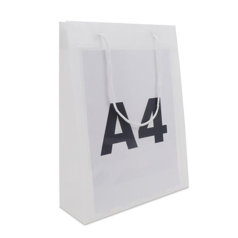 Luxuriöse Kunststoff-Fenstertaschen mit A4-Einschubfenster 26+10x36 cm Halbtransparent (100 Stück) [FP-DQC021]