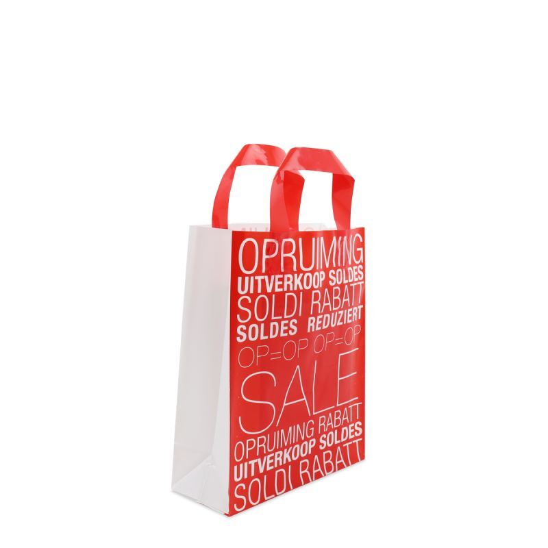 Kunststoff-Blockbodentaschen - Sale 22+10x30 cm Rot (250 Stück) [FP-DQL008]