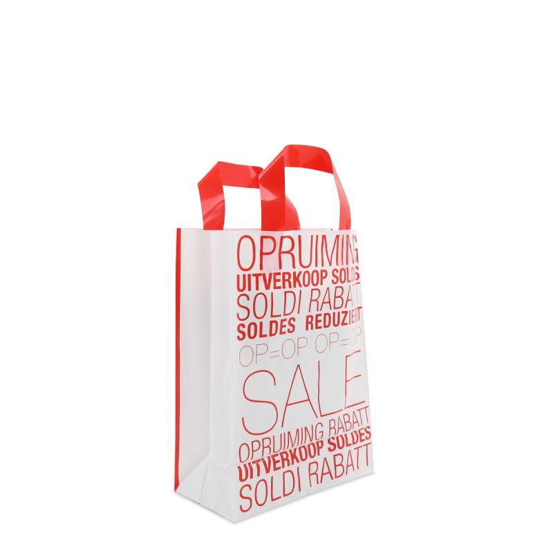 Kunststoff-Blockbodentaschen - Sale 22+10x30 cm Rot (250 Stück) [FP-DQL008]